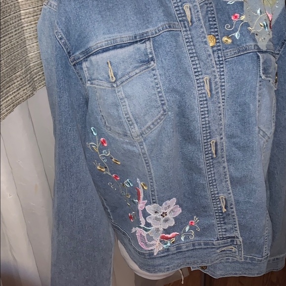 Lane Erica Denim Jacket with floral design XL - Picture 3 of 5
